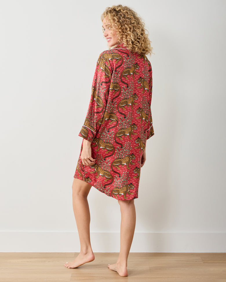 Bagheera - Eco Satin Sleep Shirt - Scarlet - Printfresh