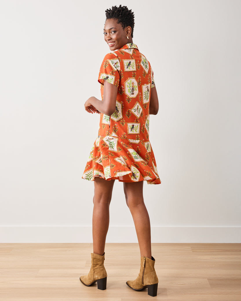 Birds Of India - Gracie Dress - Copper - Printfresh