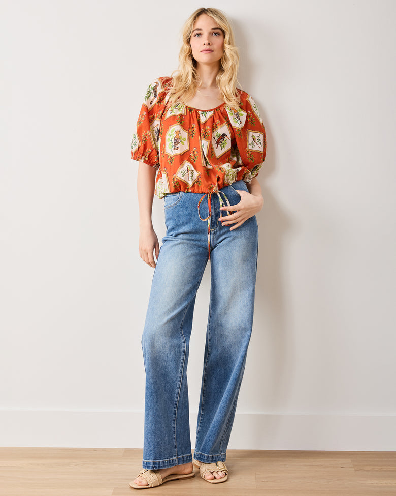 Birds of India - Piper Blouse - Copper - Printfresh