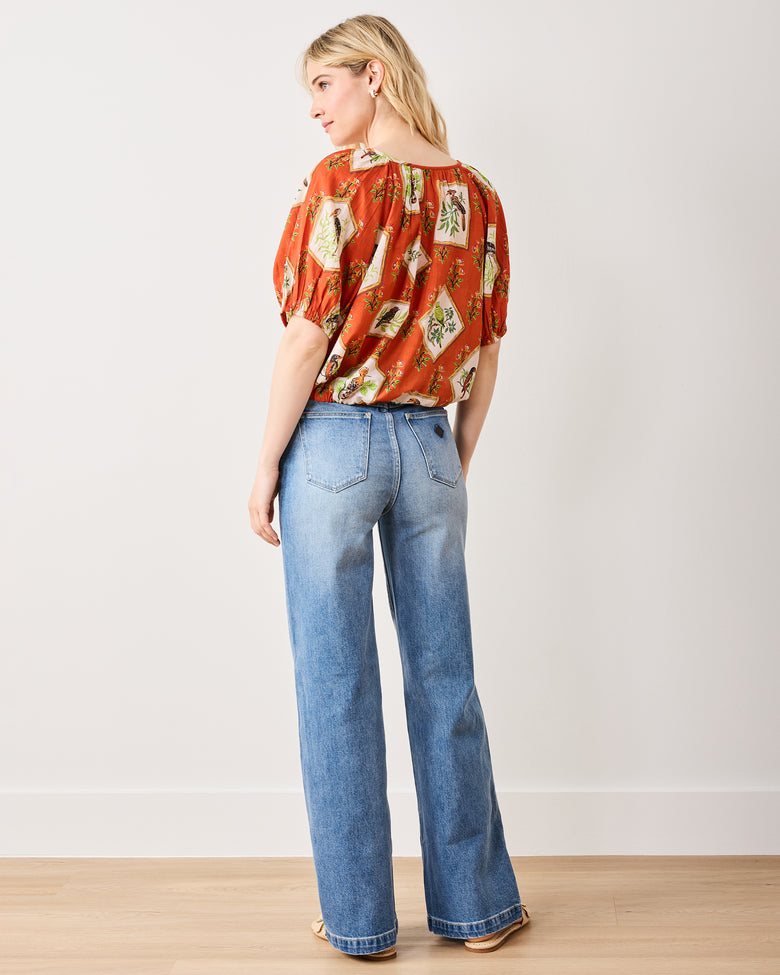 Birds of India - Piper Blouse - Copper - Printfresh