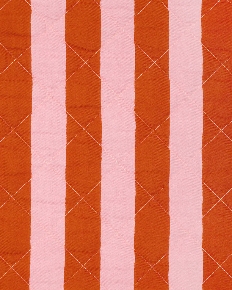 Bold Stripe - Quilted Jacket - Pink Copper - Printfresh