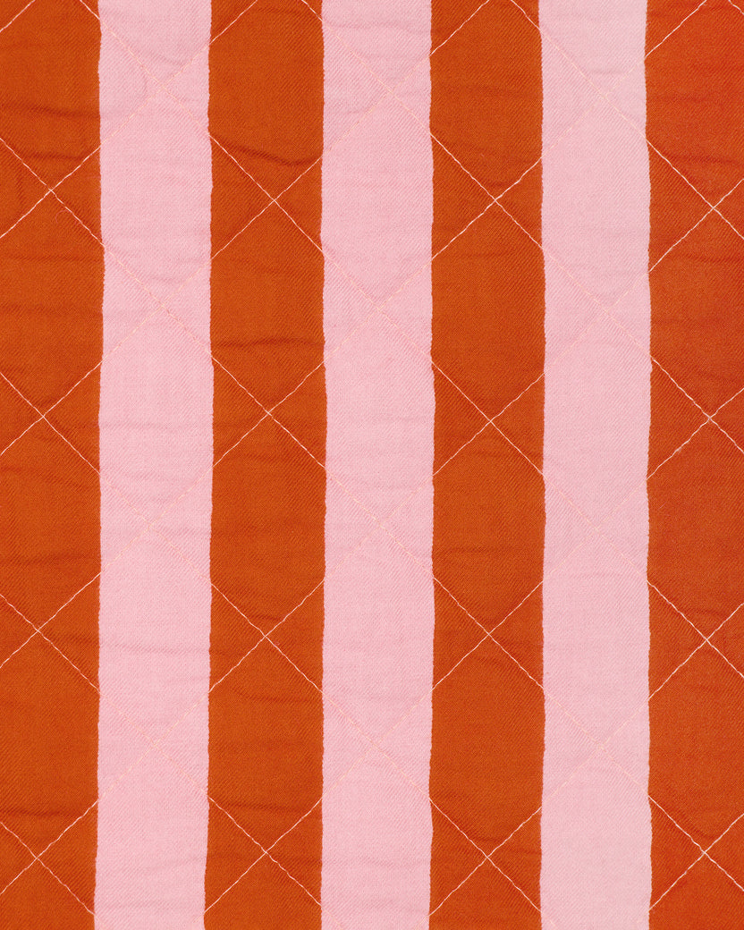 Bold Stripe - Quilted Jacket - Pink Copper - Printfresh