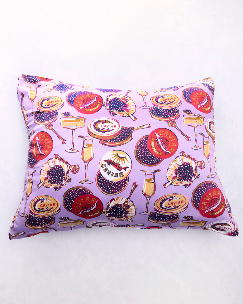 Champagne & Caviar - Eco Satin Pillowcase - Lavender Spritz - Printfresh