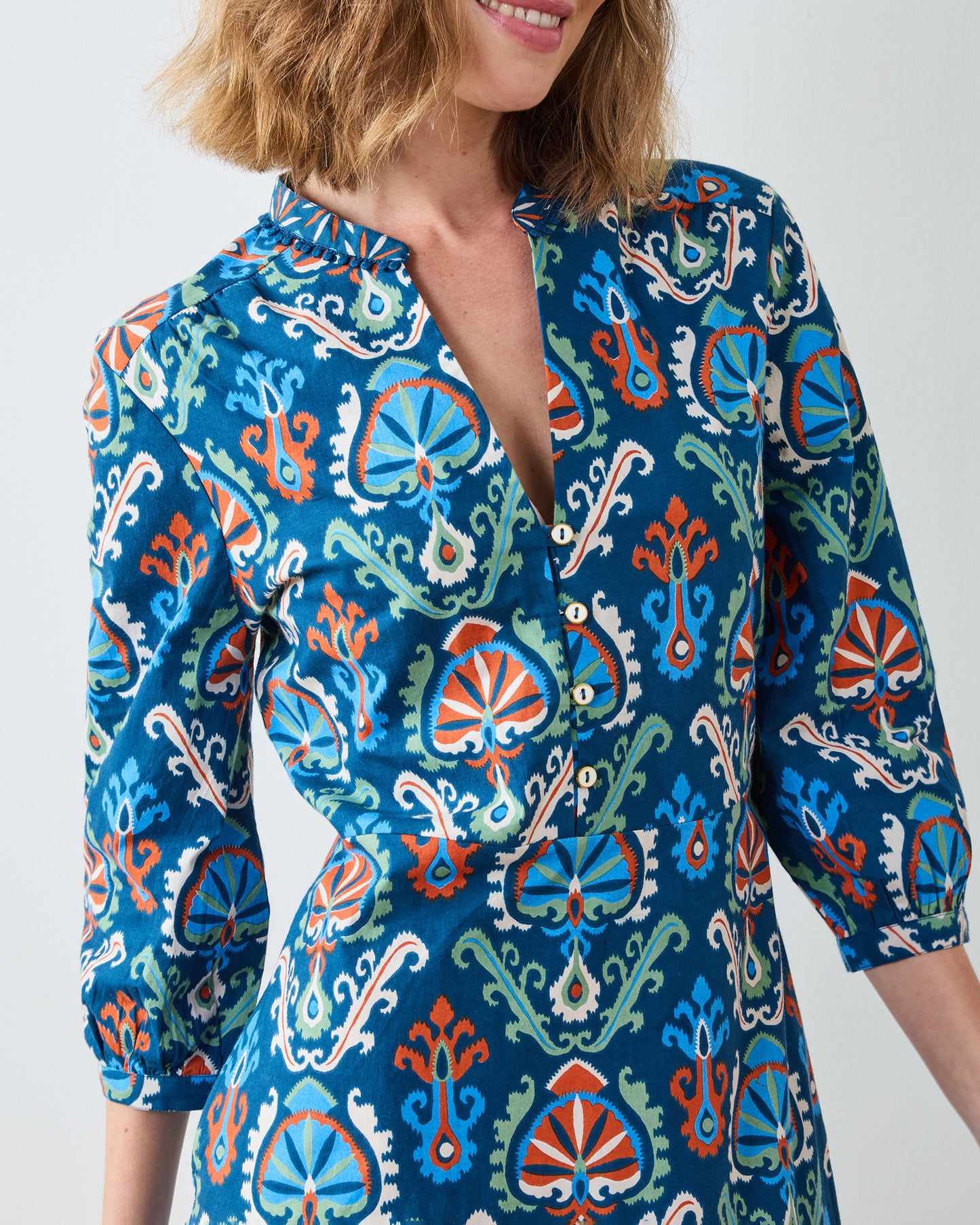 Eclectic Ikat - Abigail Dress - Navy - Printfresh