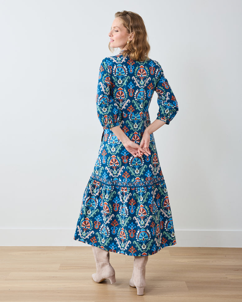 Eclectic Ikat - Abigail Dress - Navy - Printfresh