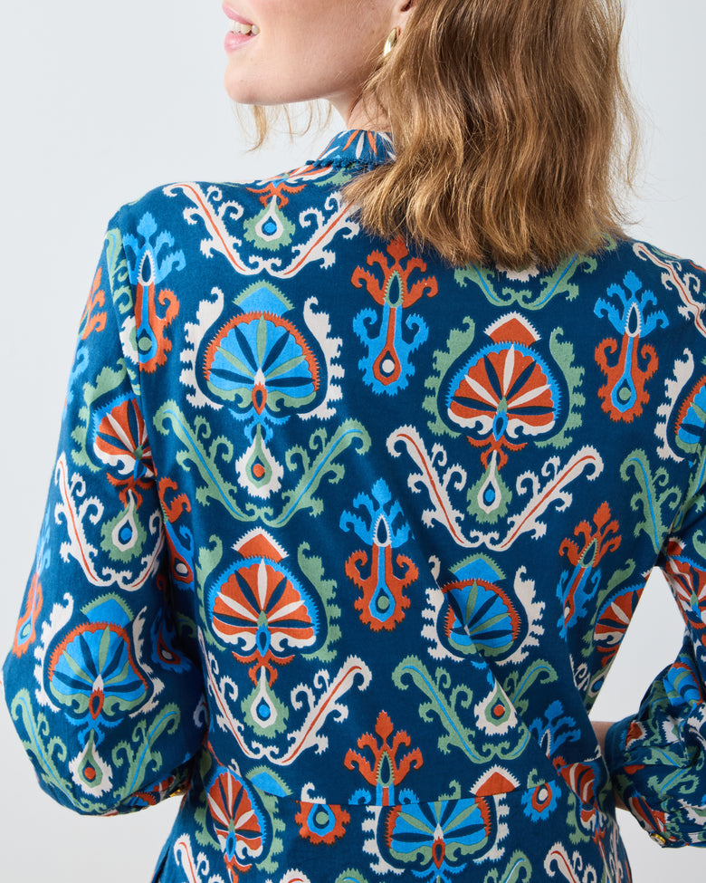 Eclectic Ikat - Abigail Dress - Navy - Printfresh