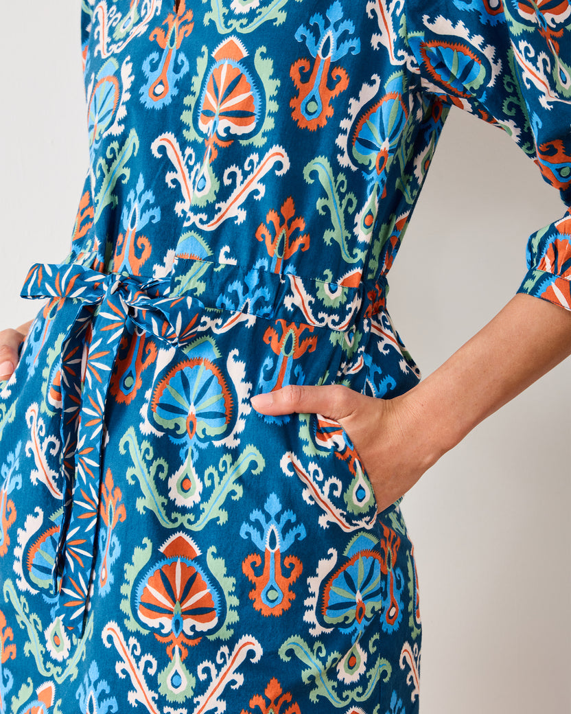 Eclectic Ikat - Genevieve Dress - Navy - Printfresh