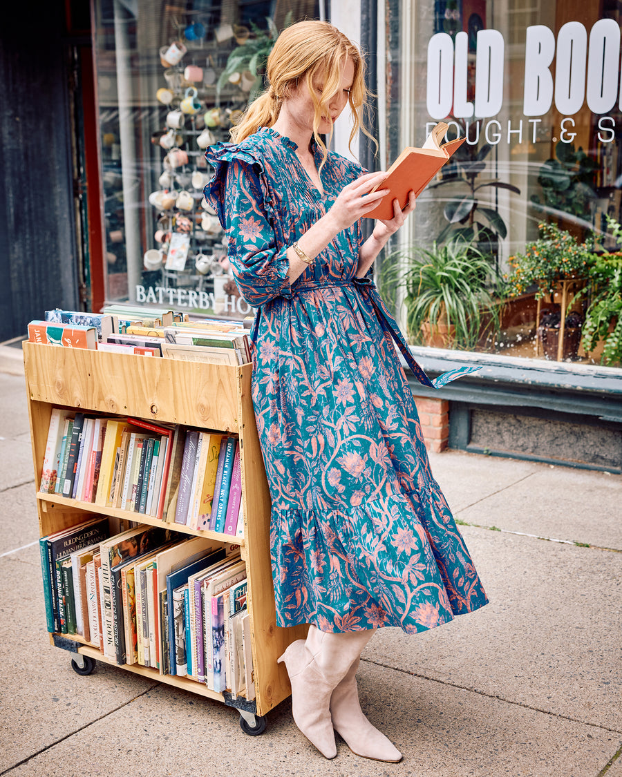 Etched Vine - Sawyer Dress - Turquoise Blush - Printfresh