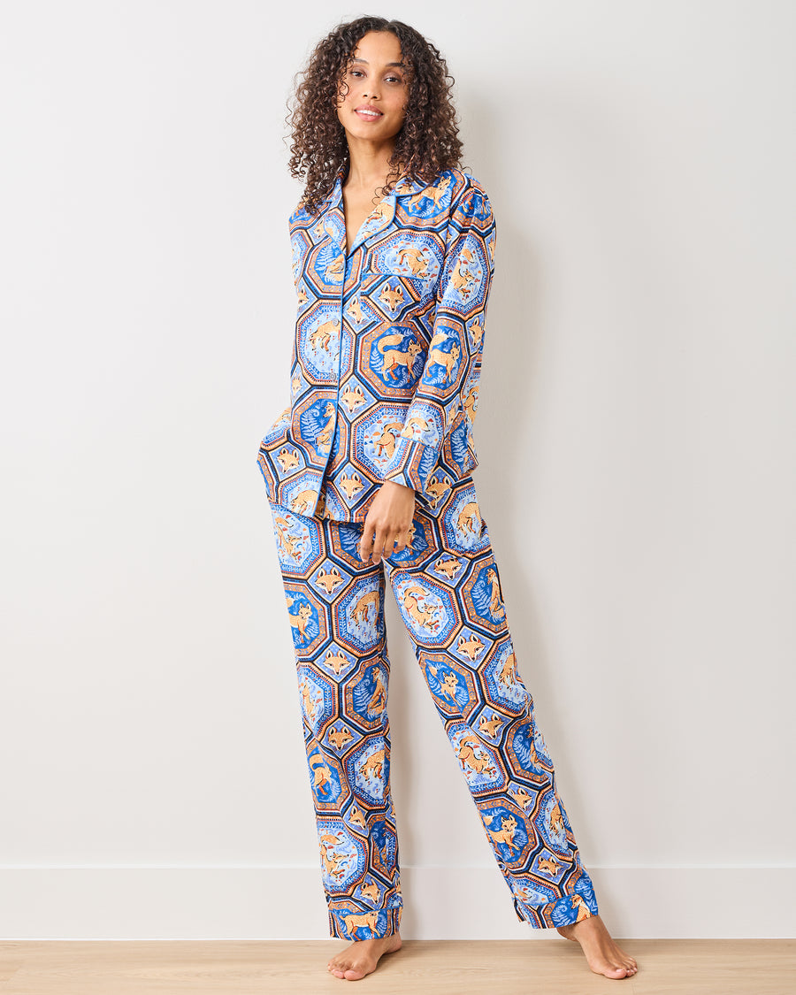 Fancy Fox - Petite Long PJ Set - French Blue - Printfresh