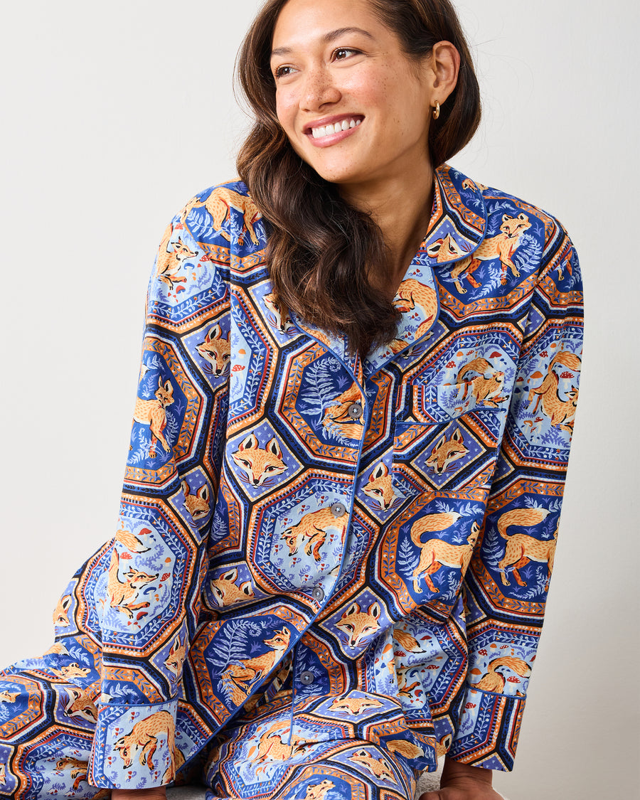 Fancy Fox - Petite Long PJ Set - French Blue - Printfresh