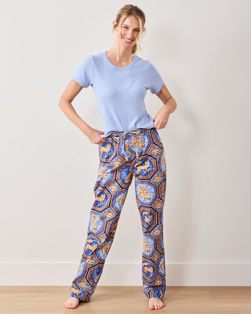 Fancy Fox - PJ Pants - French Blue - Printfresh