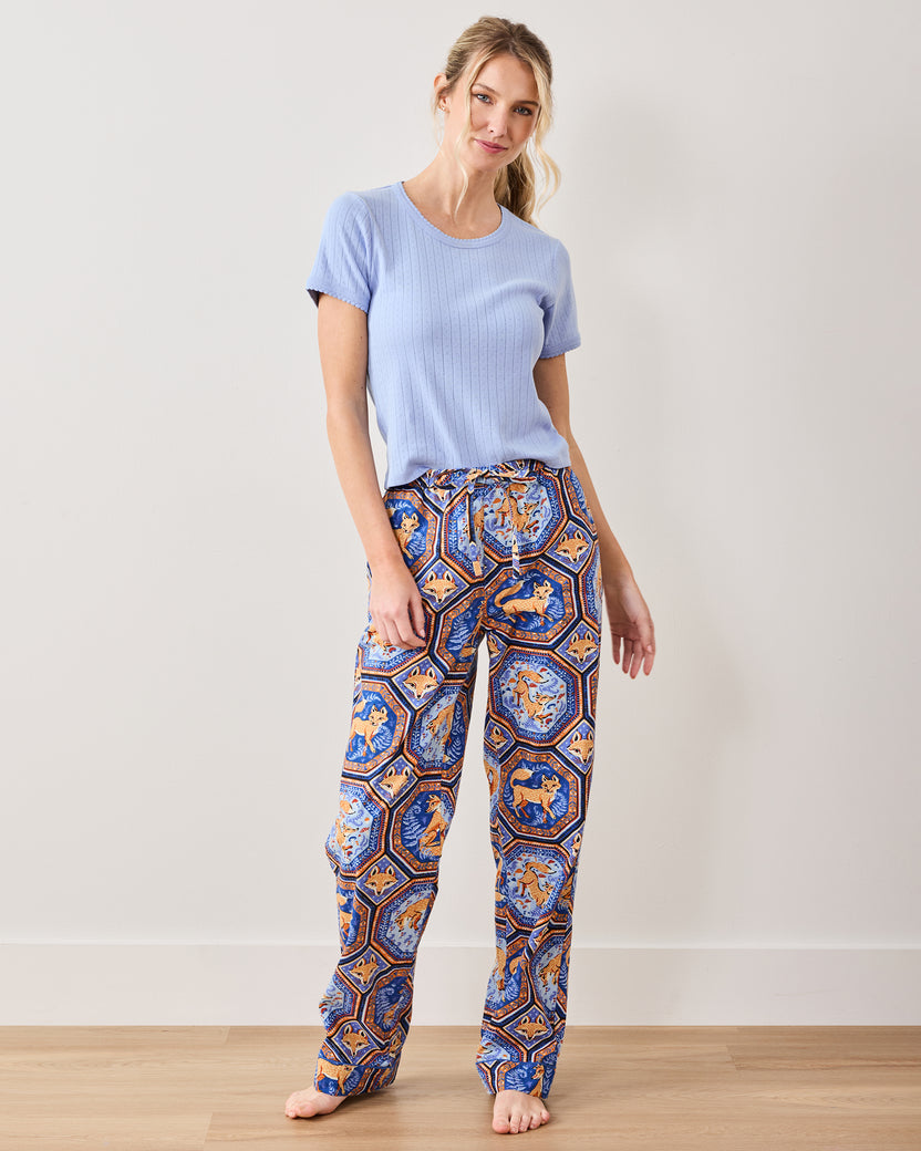 Fancy Fox - Petite PJ Pants - French Blue - Printfresh
