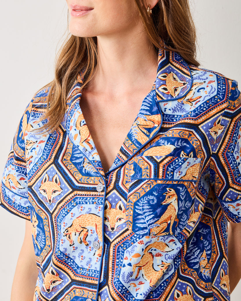Fancy Fox - Short PJ Set - French Blue - Printfresh