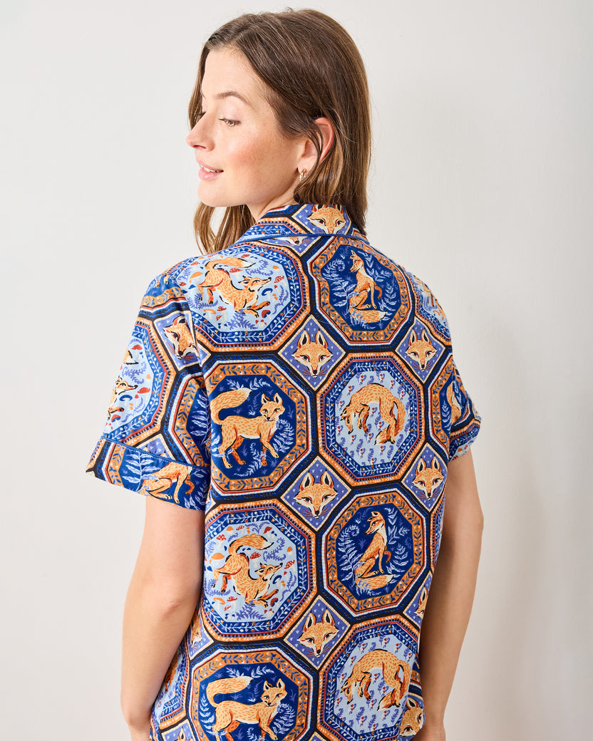 Fancy Fox - Short PJ Set - French Blue - Printfresh