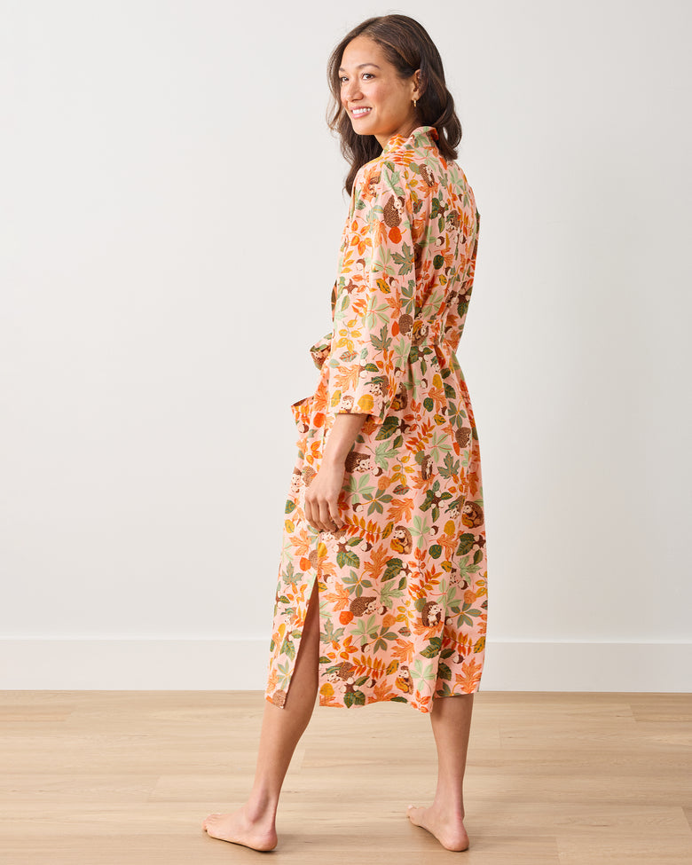 Hedgehog Forest - Robe - Peach Leaf - Printfresh