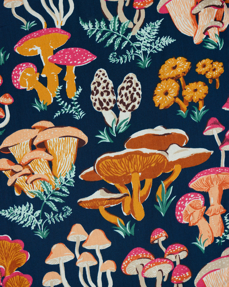Mushroom Medley - Night Sky Dress - Navy - Printfresh
