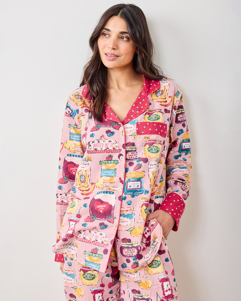 Sweet Jams - Tall Lightweight Flannel Long PJ Set - Berry Bliss - Printfresh