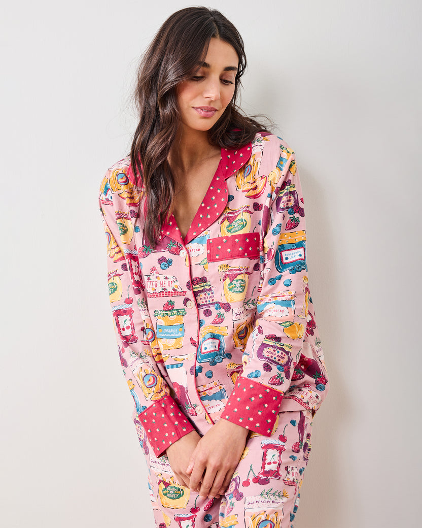 Sweet Jams - Petite Lightweight Flannel Long PJ Set - Berry Bliss - Printfresh