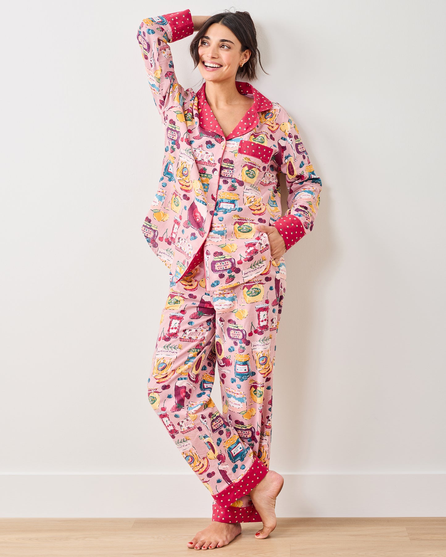 Sweet Jams - Tall Lightweight Flannel Long PJ Set - Berry Bliss - Printfresh