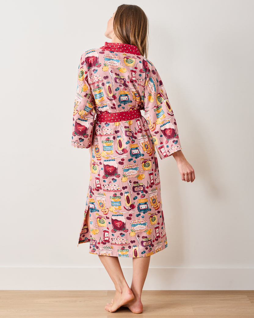 Sweet Jams - Lightweight Flannel Robe - Berry Bliss - Printfresh