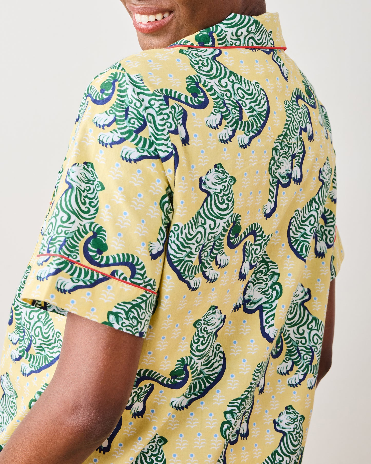 Tiger Queen - Short Sleeve Top & Cropped Pants Set - Citrine - Printfresh