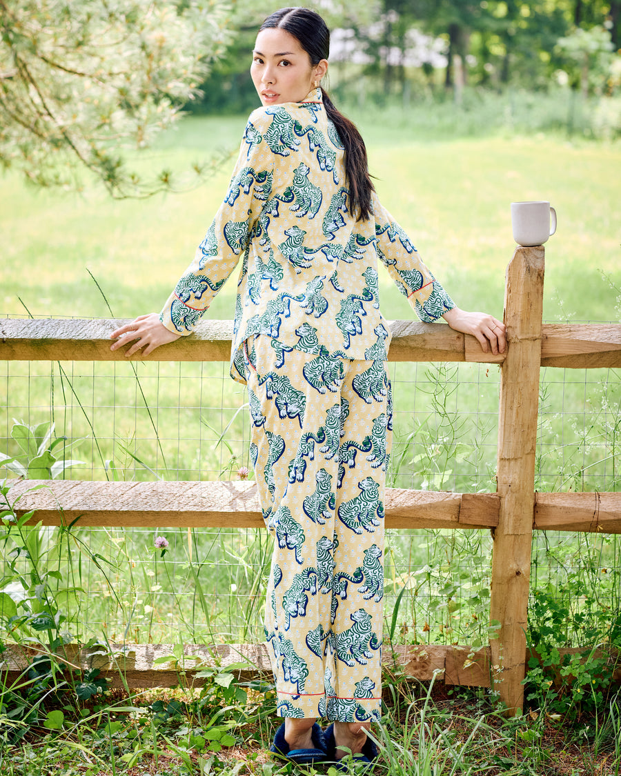 Tiger Queen - Long PJ Set - Citrine - Printfresh