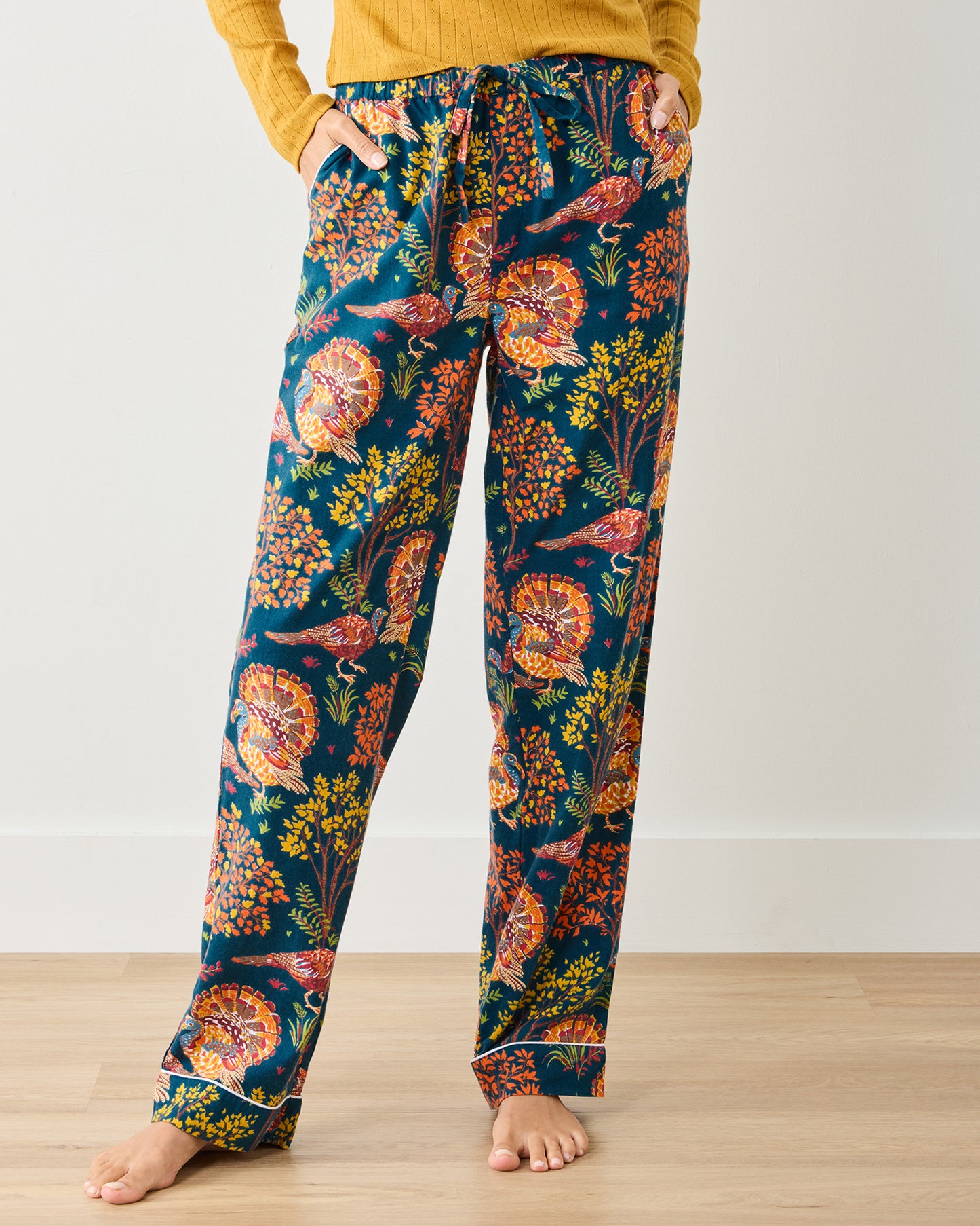 Turkey Trot - Lightweight Flannel PJ Pants - Midnight Navy - Printfresh
