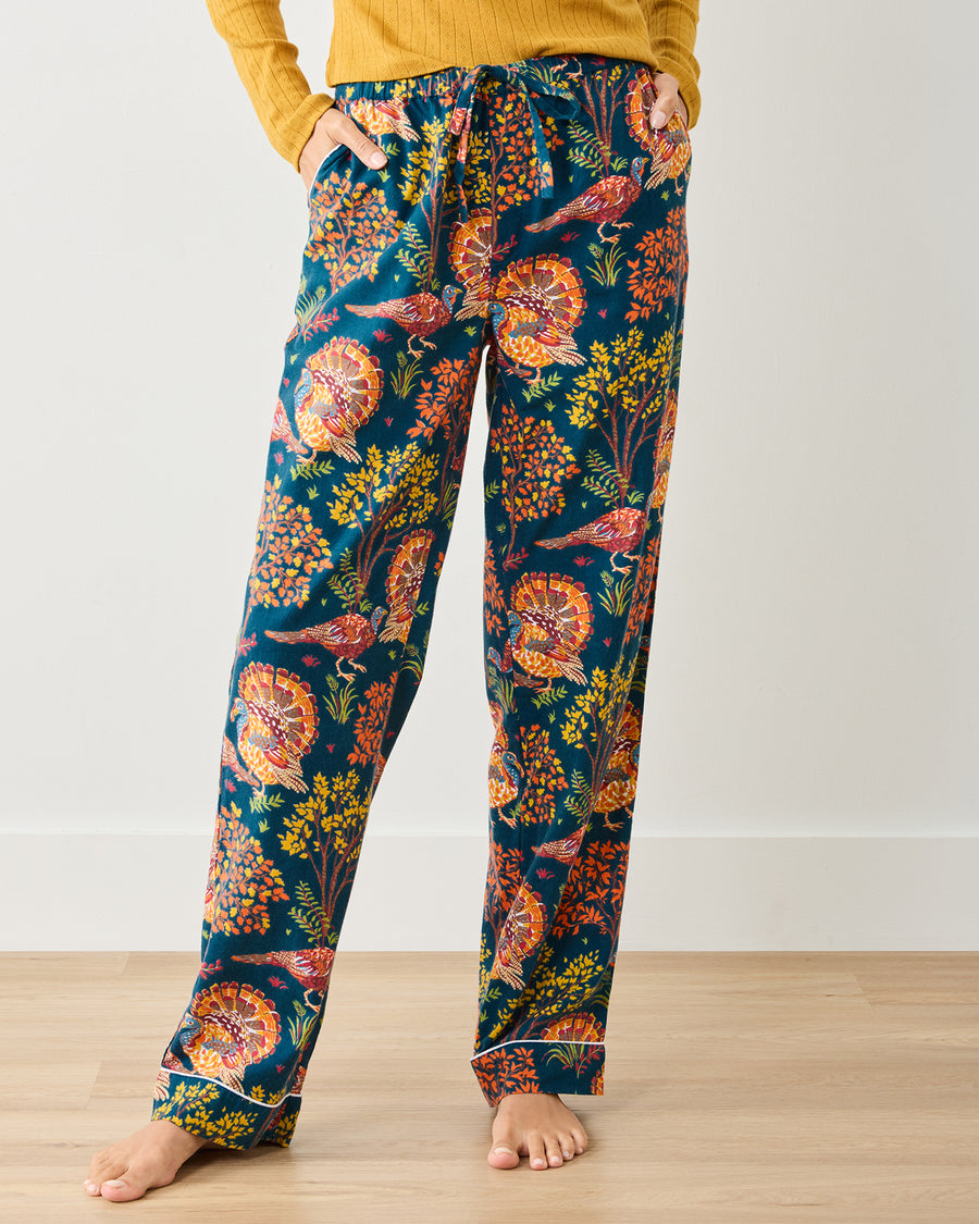 Turkey Trot - Lightweight Flannel PJ Pants - Midnight Navy - Printfresh