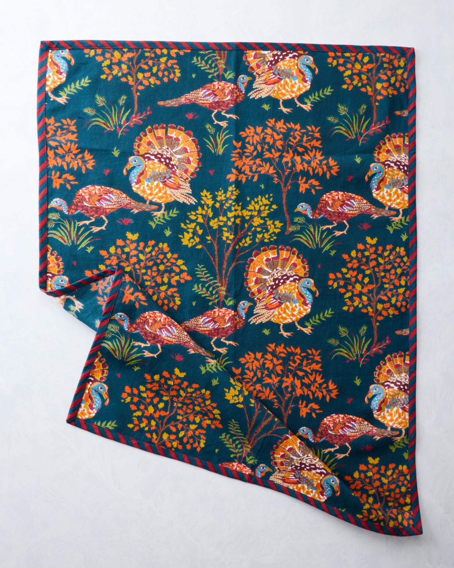 Turkey Trot - Tea Towels Set Of 2 - Midnight Navy