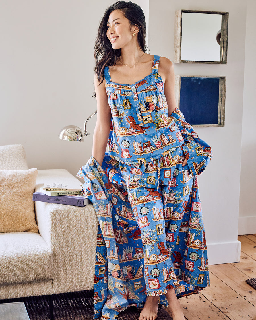 Unleashed Stories - Back to Bed Cropped Pant Set - Bookkeeper Blue - Printfresh