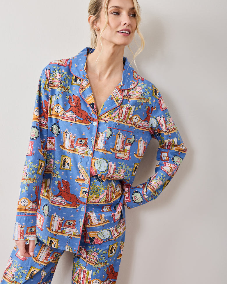 Unleashed Stories - Long PJ Set - Bookkeeper Blue - Printfresh