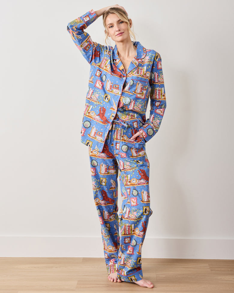 Unleashed Stories - Long PJ Set - Bookkeeper Blue - Printfresh