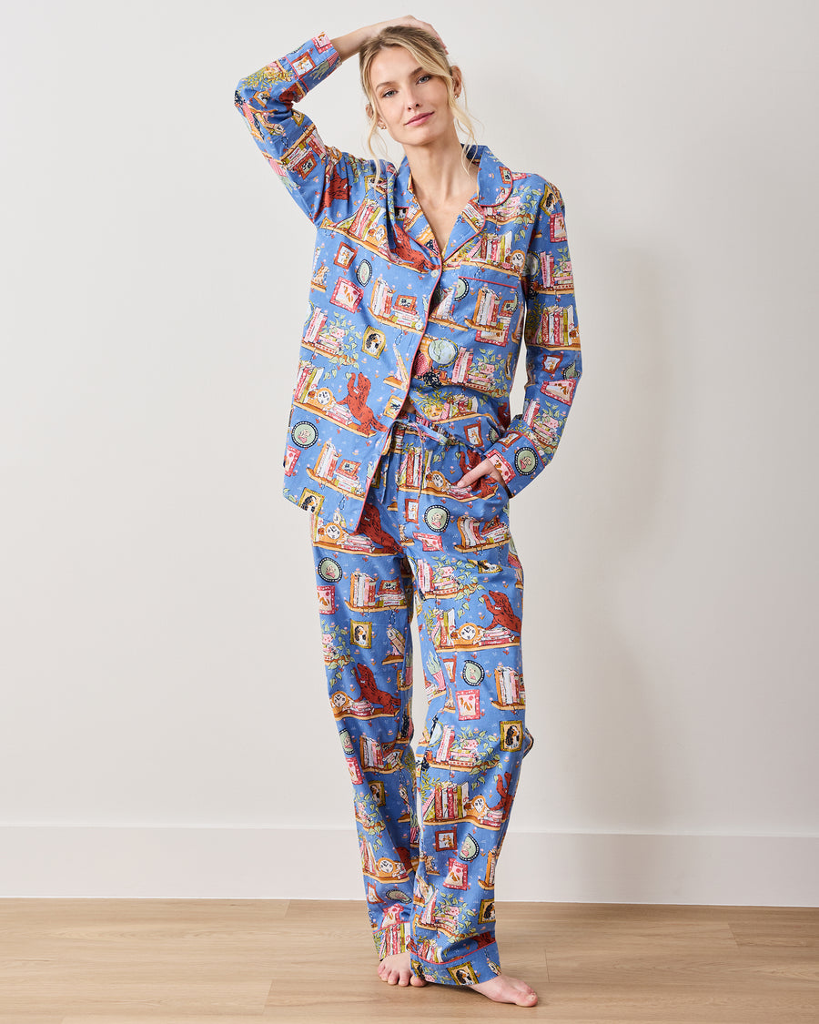 Unleashed Stories - Long PJ Set - Bookkeeper Blue - Printfresh
