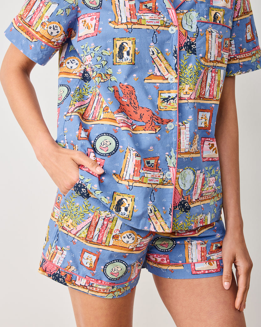 Unleashed Stories - Short PJ Set - Bookkeeper Blue - Printfresh
