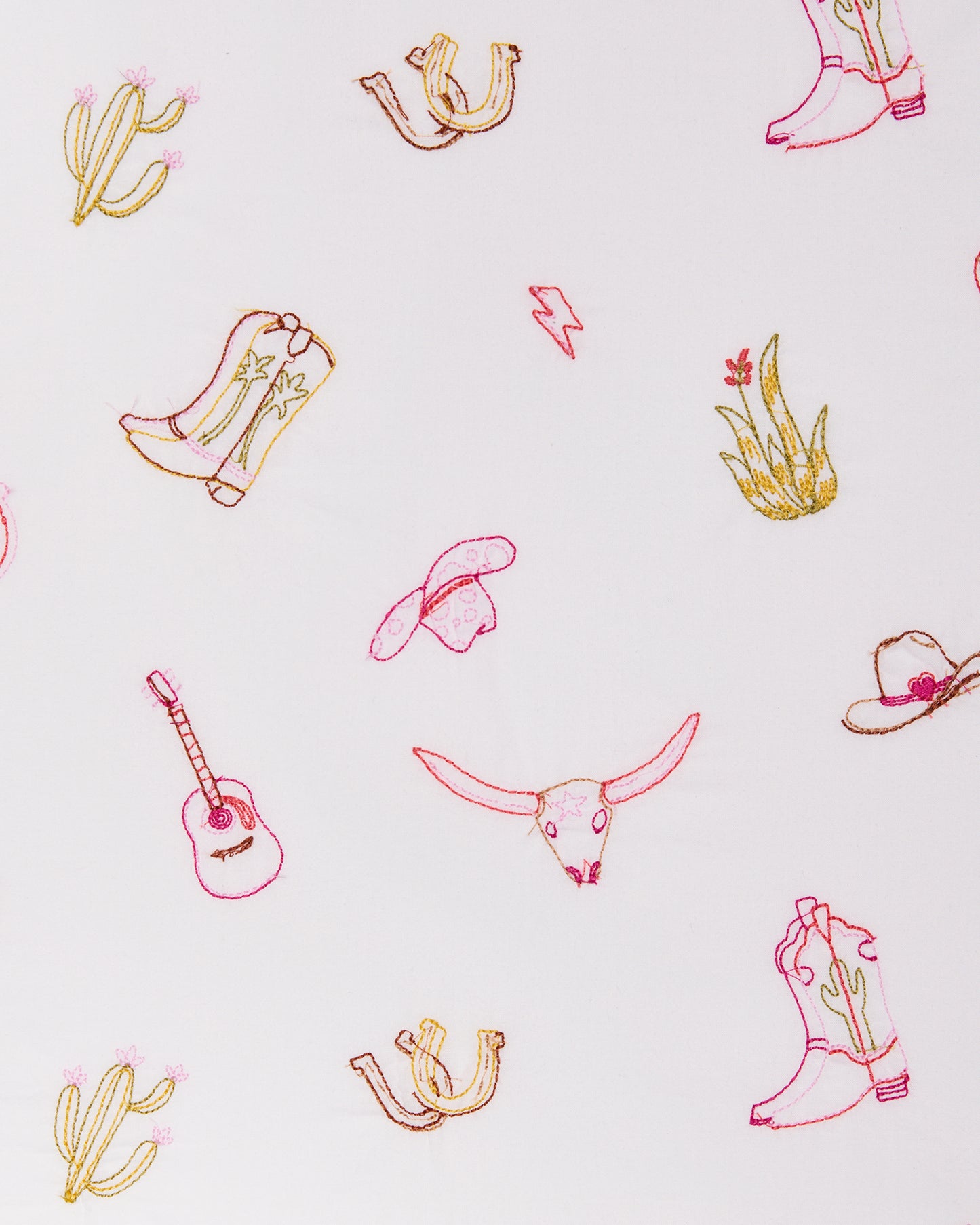 Western Embroidery - Short PJ Set - Cloud - Printfresh