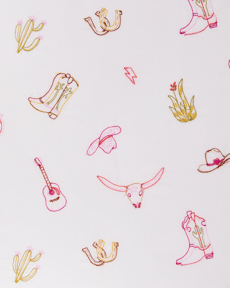 Western Embroidery - Short PJ Set - Cloud - Printfresh