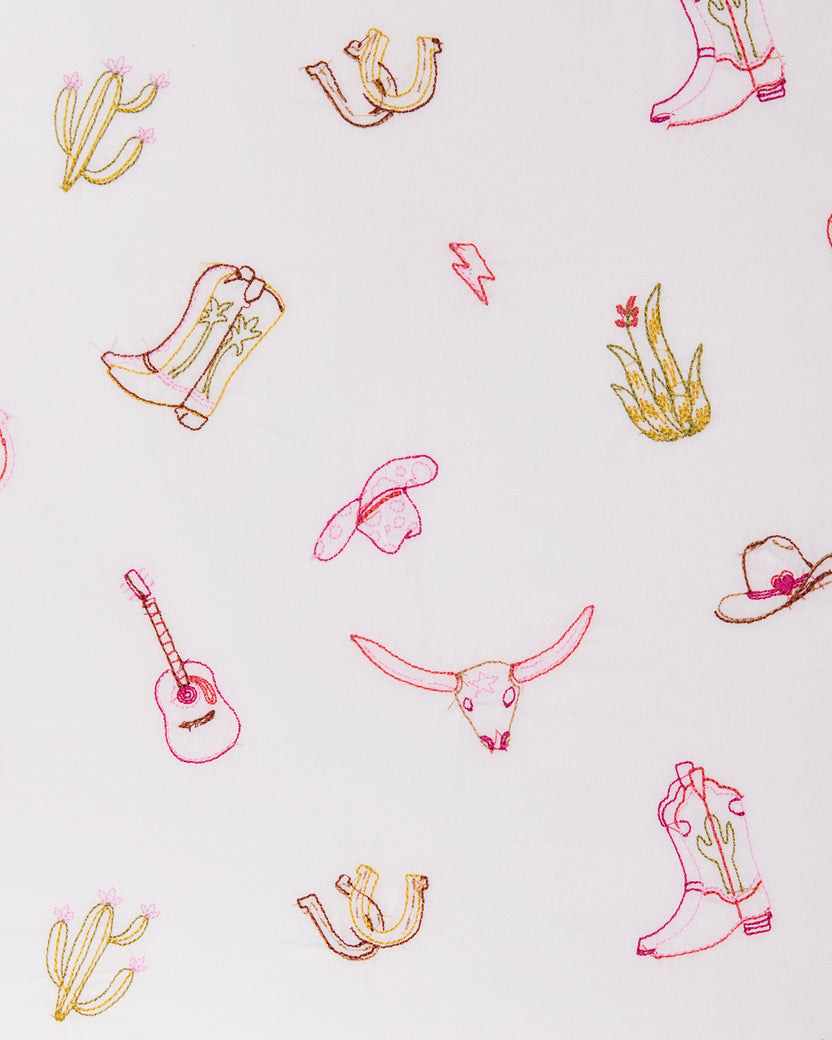 Western Embroidery - Short PJ Set - Cloud - Printfresh