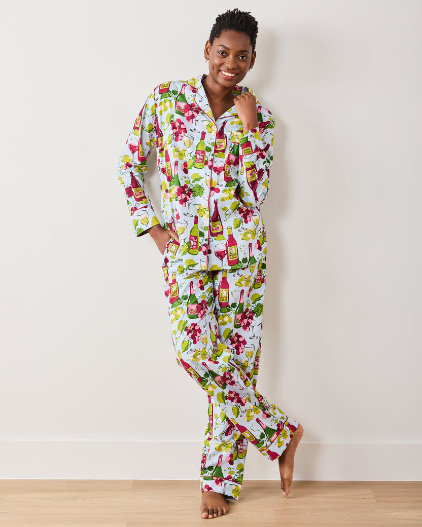 Wine Club - Long PJ Set - Vineyard Sky - Printfresh