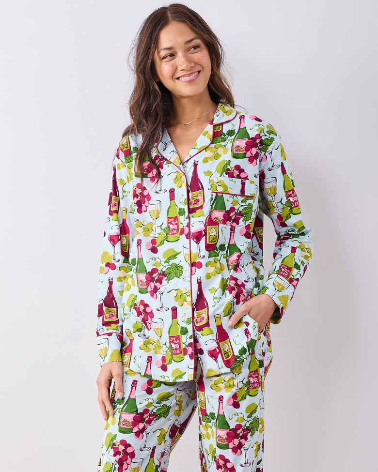 Wine Club - Long PJ Set - Vineyard Sky - Printfresh
