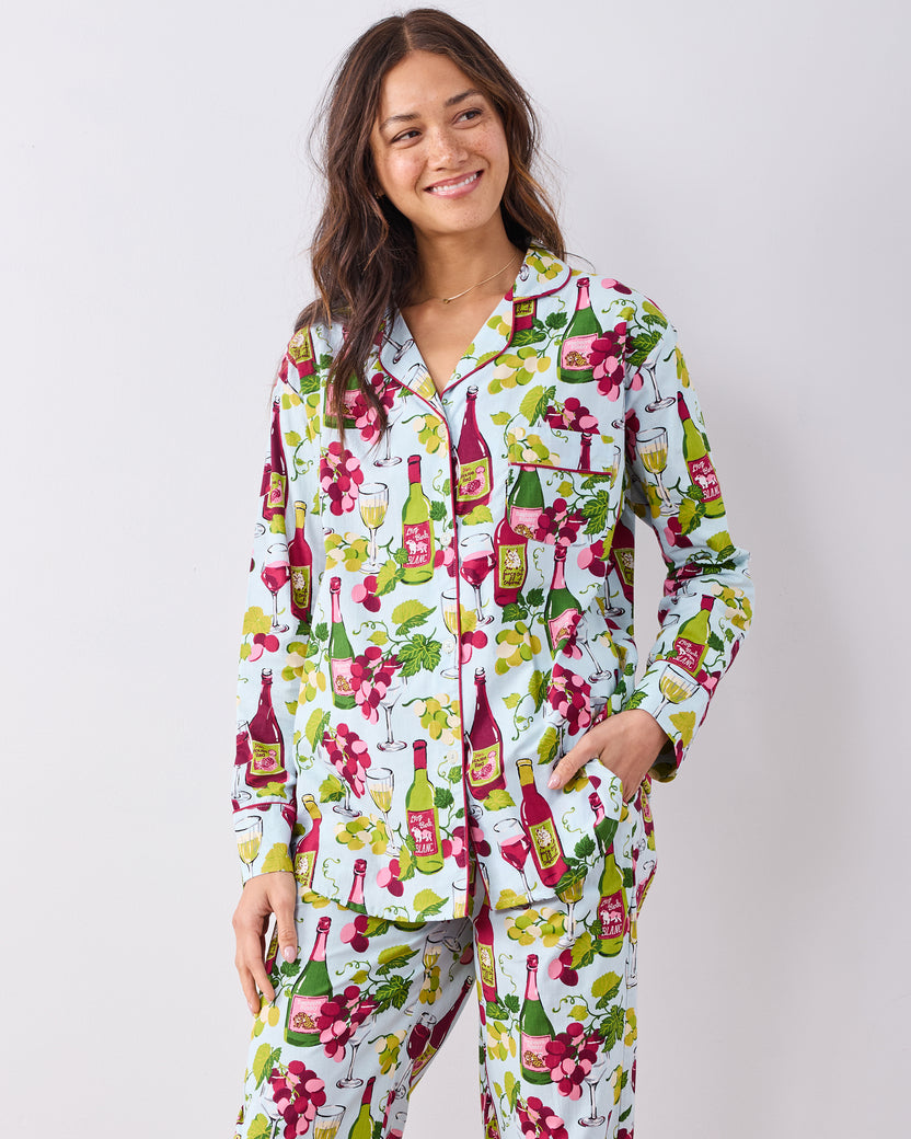 Wine Club - Long PJ Set - Vineyard Sky - Printfresh