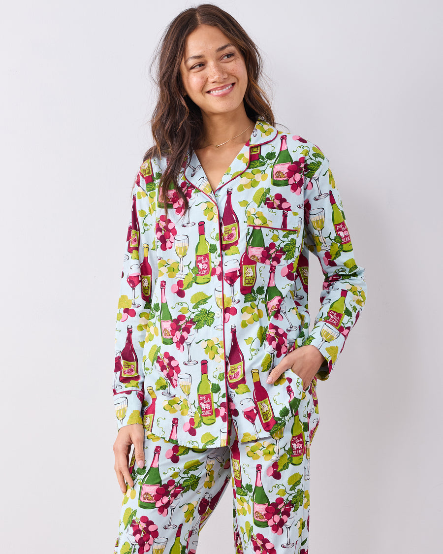 Wine Club - Long PJ Set - Vineyard Sky - Printfresh