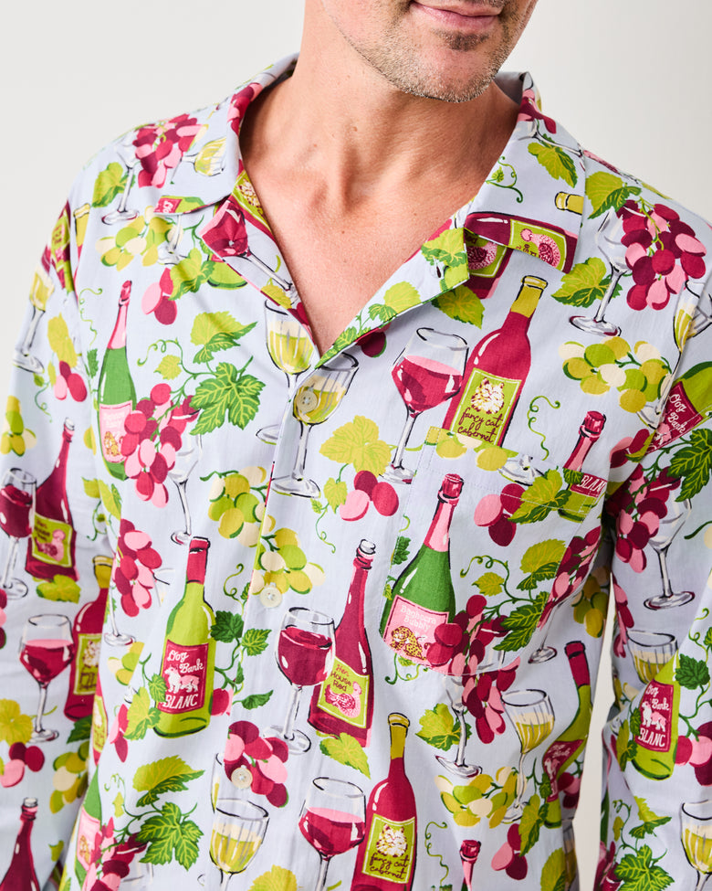 Wine Club - Men's Long PJ Set - Vineyard Sky - Printfresh