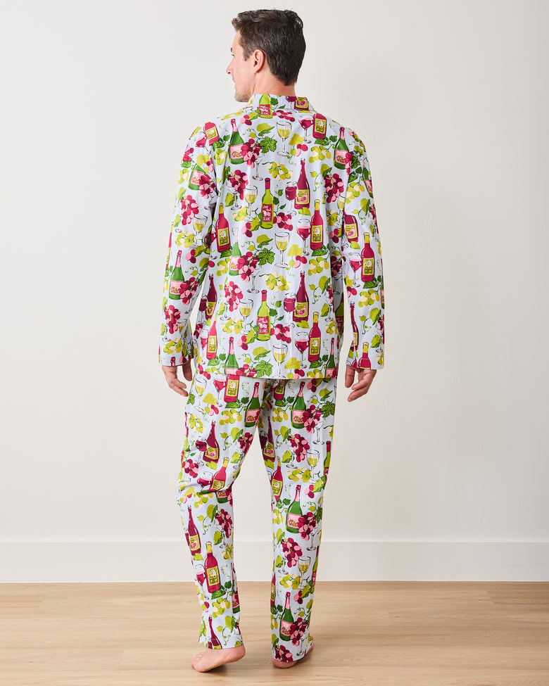 Wine Club - Men's Long PJ Set - Vineyard Sky - Printfresh