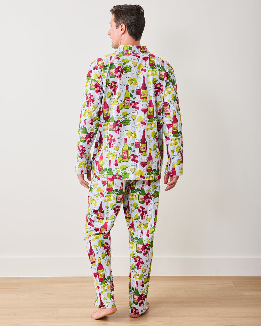 Wine Club - Men's Long PJ Set - Vineyard Sky - Printfresh