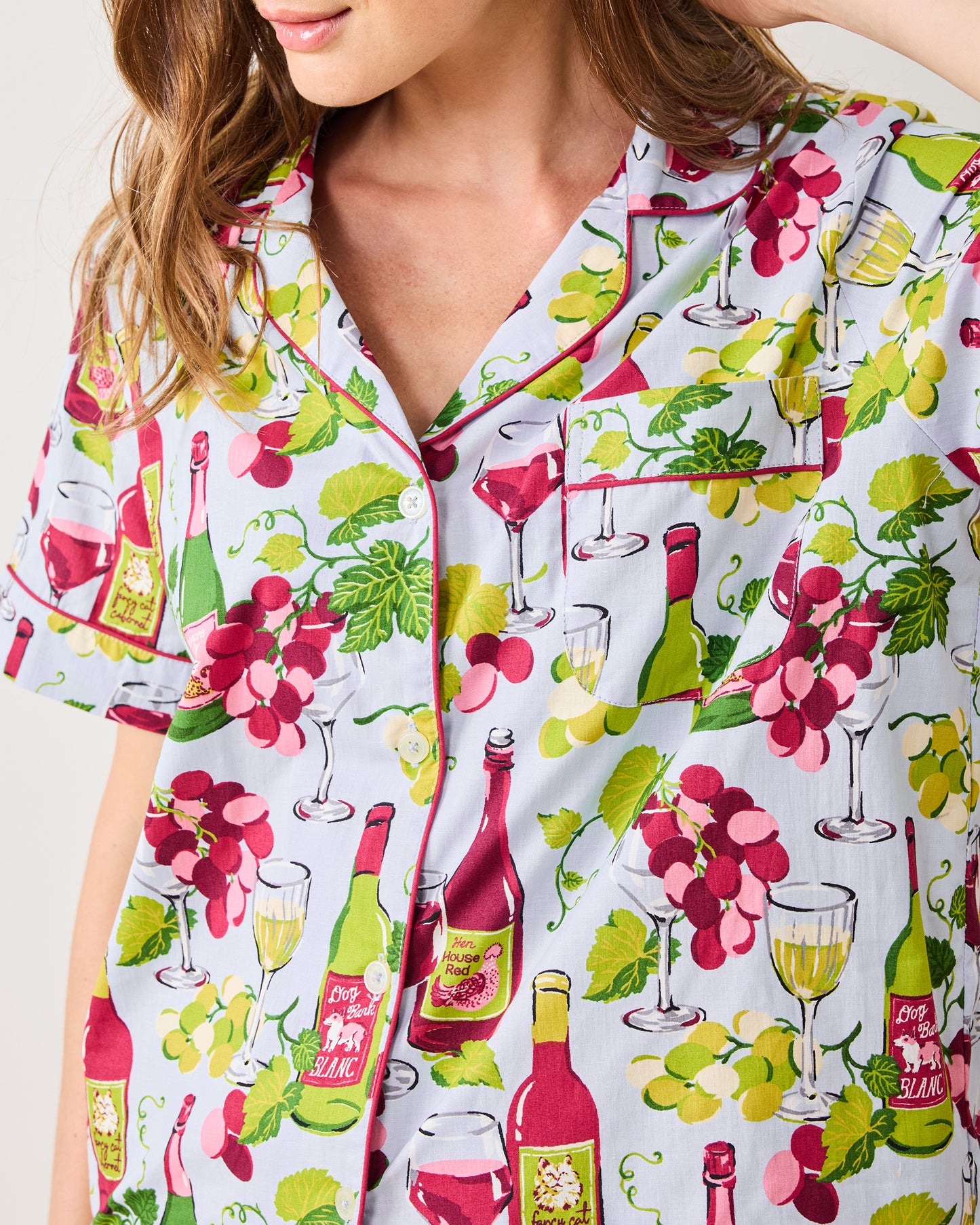 Wine Club - Short PJ Set - Vineyard Sky - Printfresh