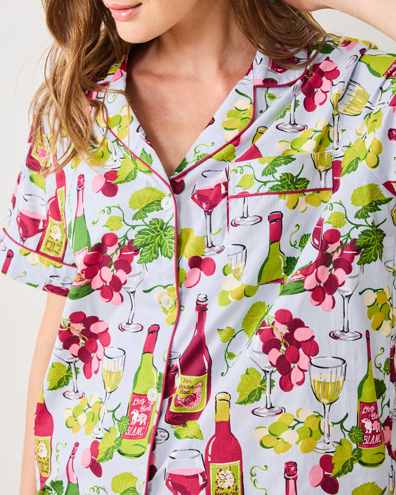 Wine Club - Short PJ Set - Vineyard Sky - Printfresh