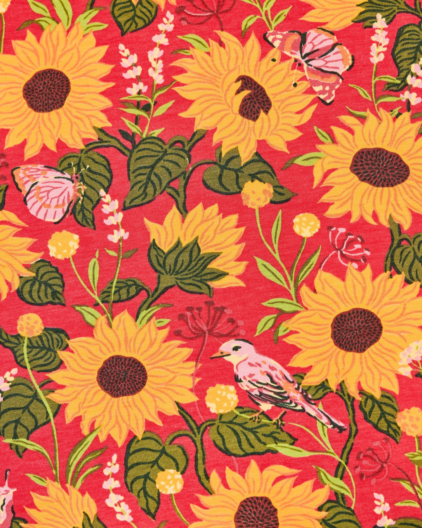 Autumn Sunflowers - Organic Pima Modal Knit Sleep Shirt - Orange