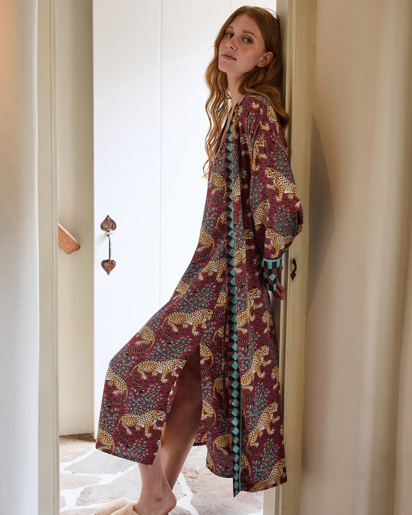 Bagheera - Eco Satin Robe - Raisin