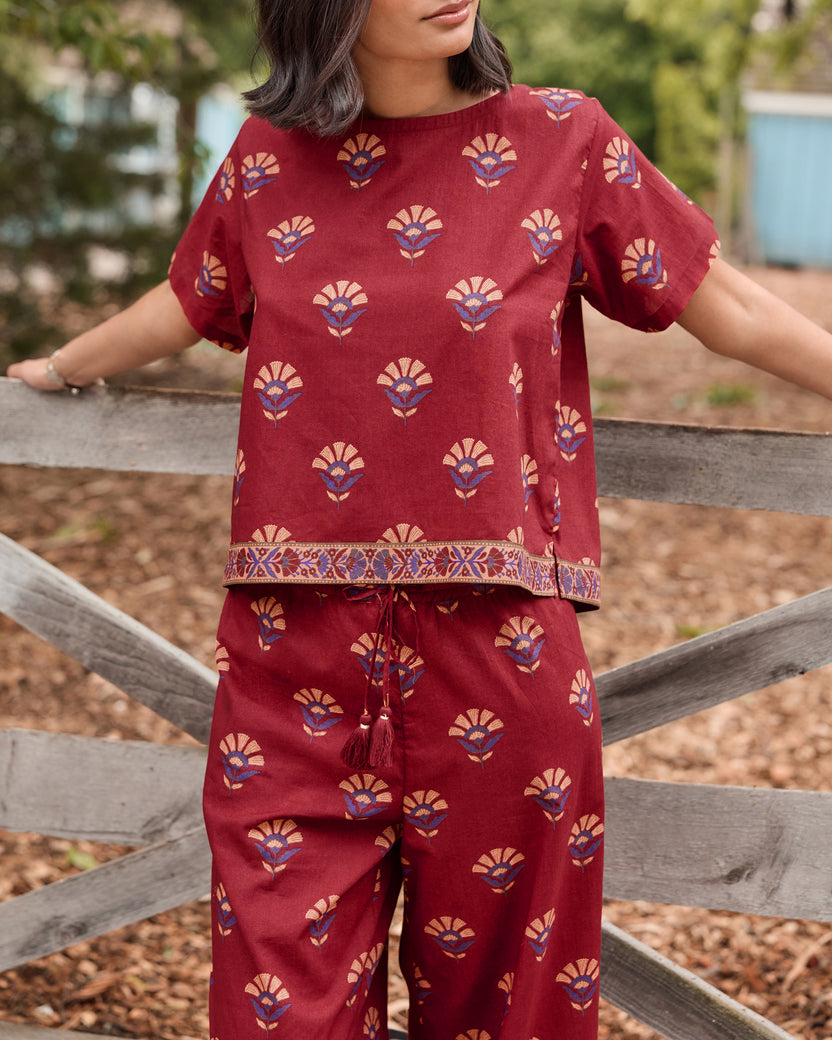 Canyon Wildflower - Delia Pants & Carry On Top Set - Red Rock