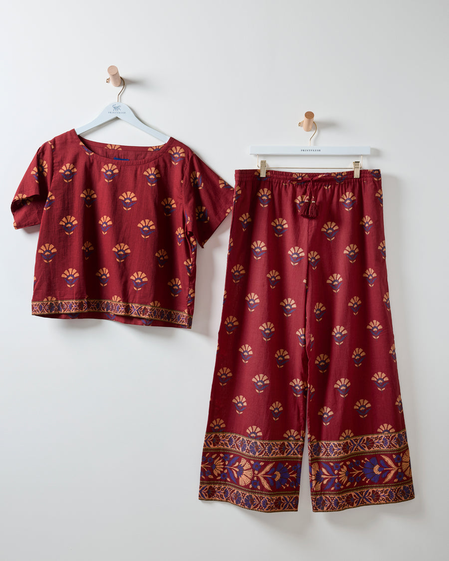 Canyon Wildflower - Delia Pants & Carry On Top Set - Red Rock